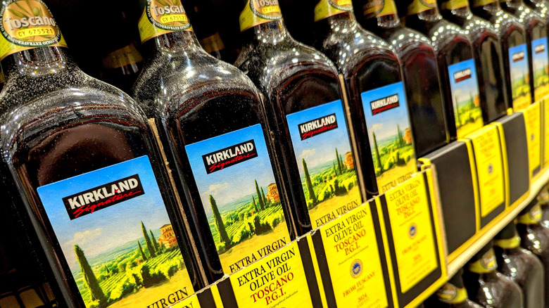 Bottles of Kirkland Signature olive oil
