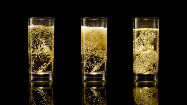 ginger ales on black background 