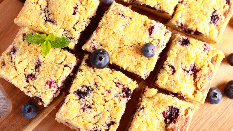 Individual servings of coffee cake