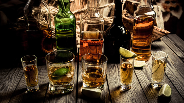 glasses of tequila