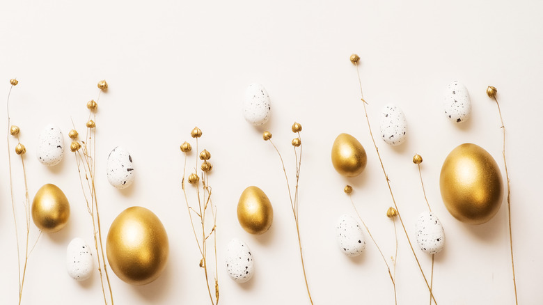 Easter eggs on a white background