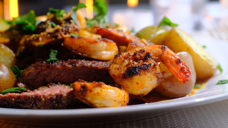surf and turf on a plate