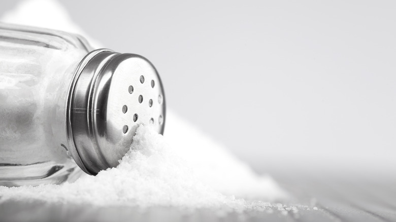 Salt shaker on its side