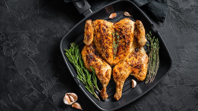 spatchcocked chicken with rosemary