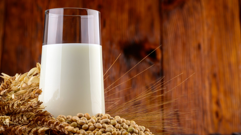 A glass of soy milk