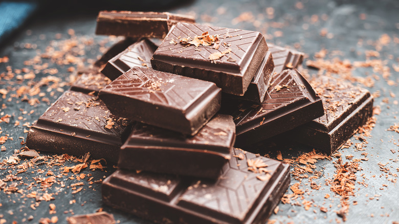 broken piece of chocolate bar
