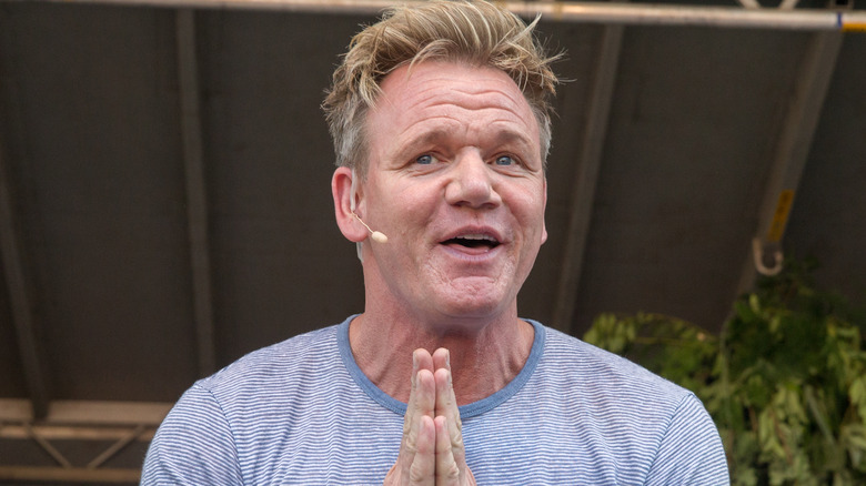 Closeup of Gordan Ramsay talking