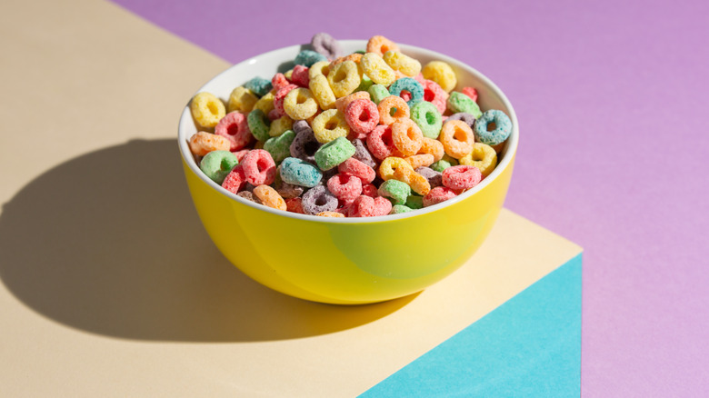 Fruity cereal in a bowl
