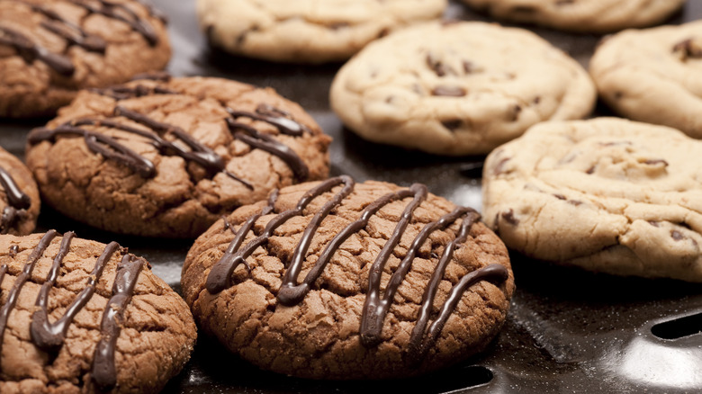 Various cookies on a tray