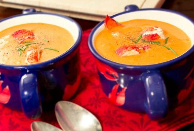 Pumpkin, Lobster, and Ginger Soup