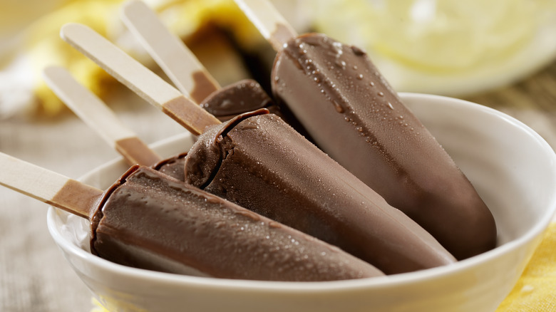 pudding pops in bowl