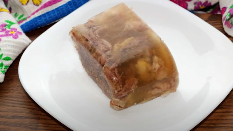 Jellied moose nose on plate