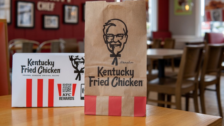kfc bag box interior store