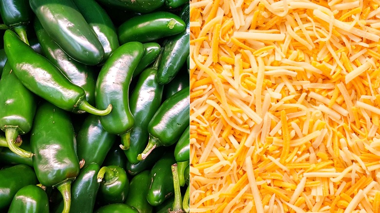split image jalapeno peppers and cheese