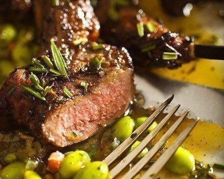 Lamb Chops with Fava Beans