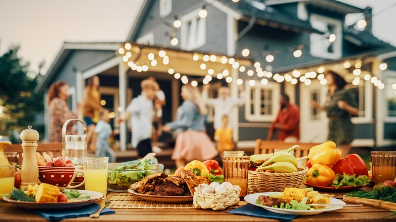 Tablescape at a large party