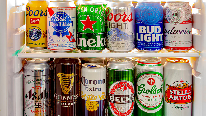 A fridge full of beers