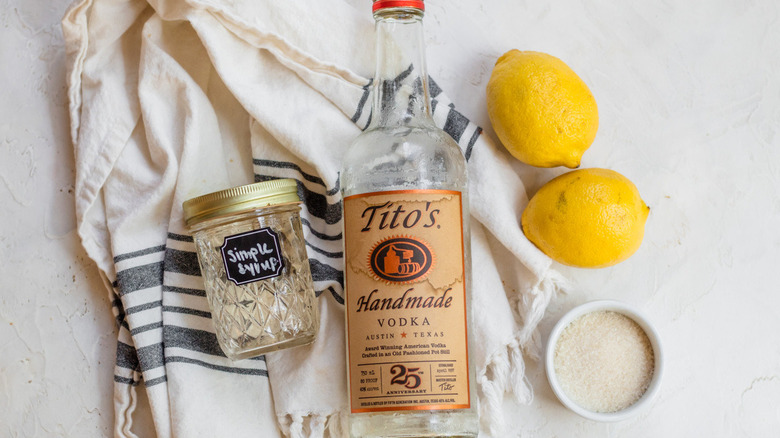 lemon drop ingredients with towel
