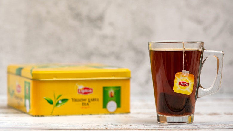 Tea cup with Lipton tea