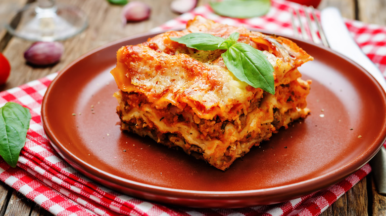 Plate of lasagna