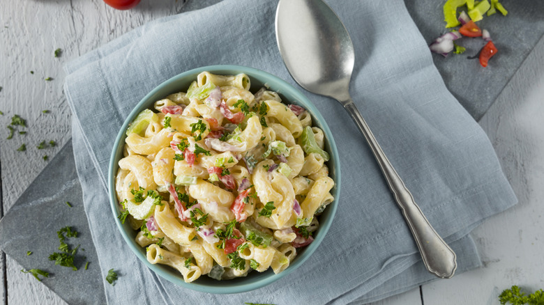 Macaroni salad in bowl