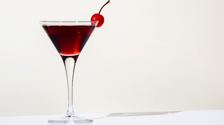 Manhattan with a cherry garnish