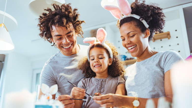 Family celebrating Easter