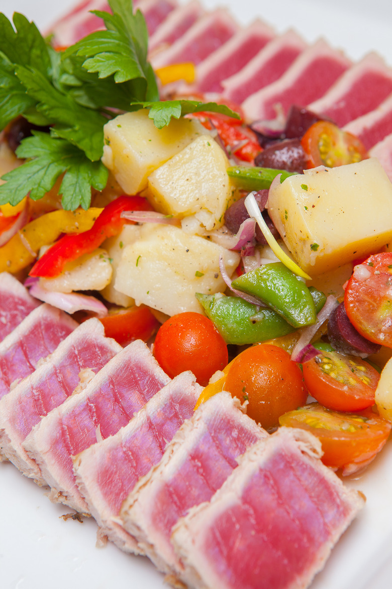 Marinated Broiled Tuna Steaks With Sauce Nicoise