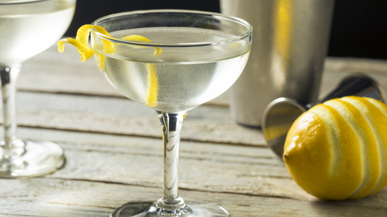 Lemon drop cocktail in coupe glass