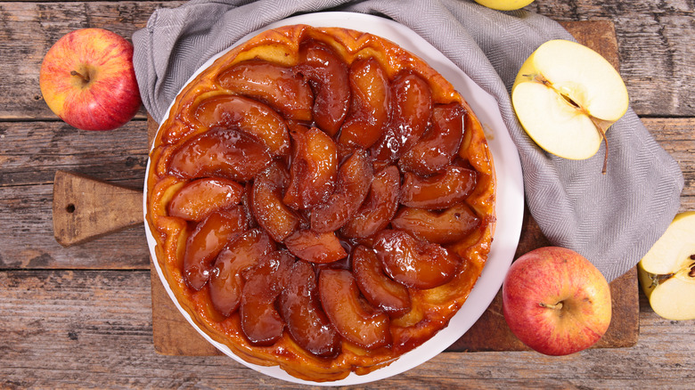A glazed apple tarte or pie