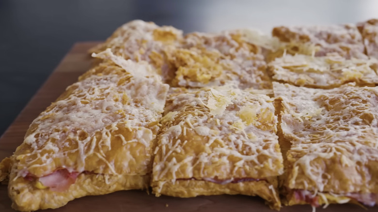 Screenshot of ham and cheese croissant on NYT Cooking YouTube