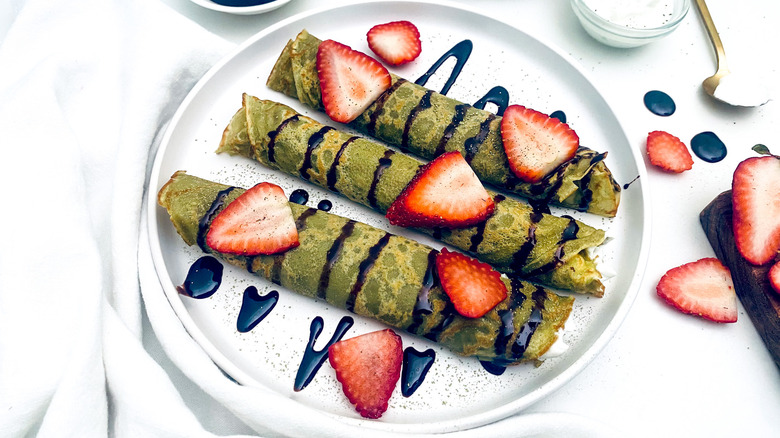 Matcha crepes finished
