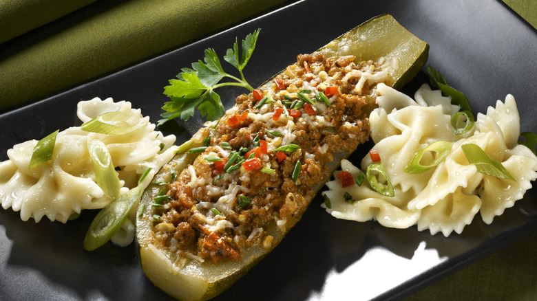 Zucchini stuffed with meat