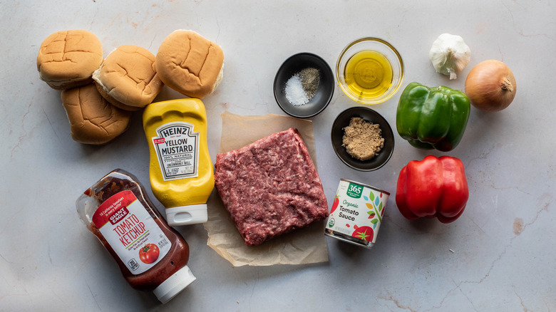 ingredients for meaty sloppy joes