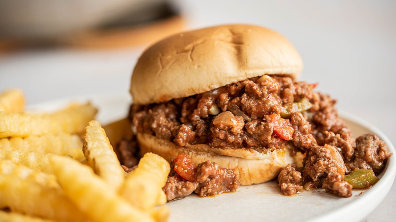 sloppy joe on a plate