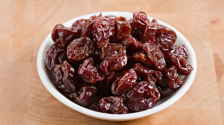 Dried cherries in a bowl