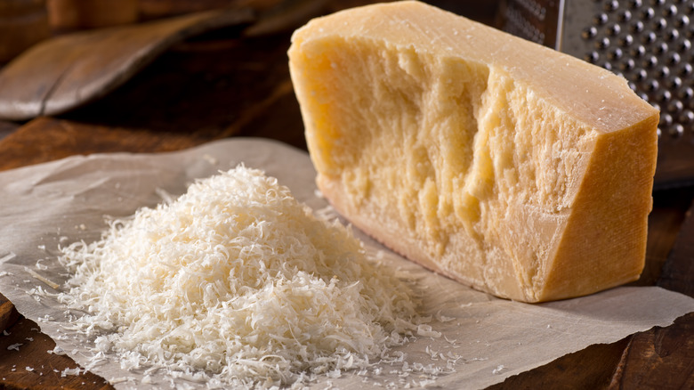 Grated and whole hard cheese