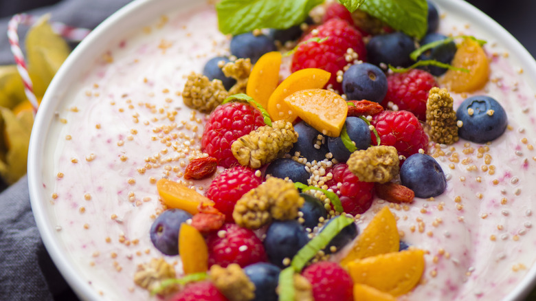 Cooked millets with fruit