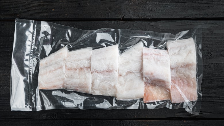 haddock fish in vacuum pack