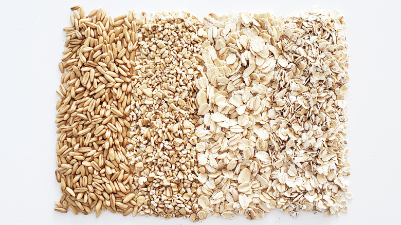whole, steel cut, rolled, instant oats