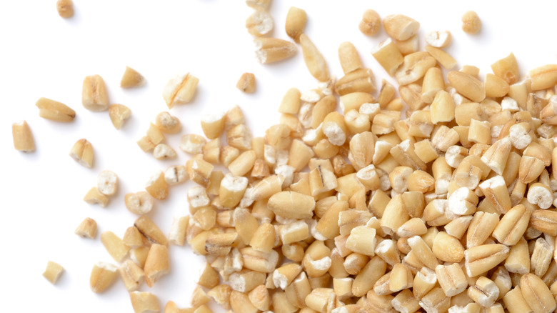 Steel-cut Oats on White Surface