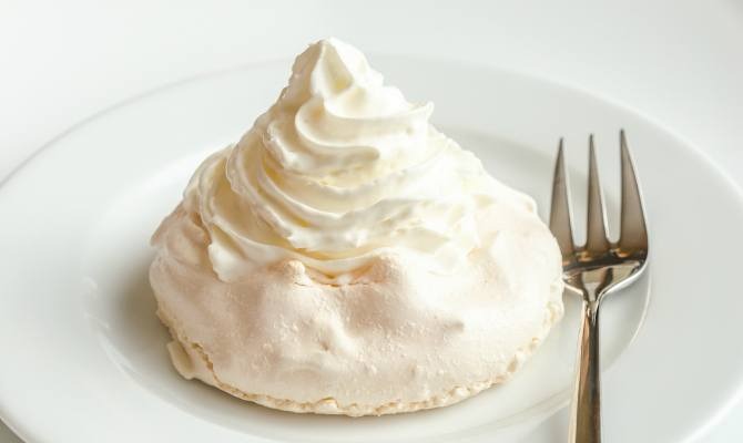 Monte Bianco Meringue with Chestnut Purée and Whipped Cream