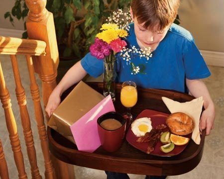 Boy with tray