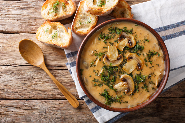 Mushroom Cheddar Soup Recipe - The Daily Meal