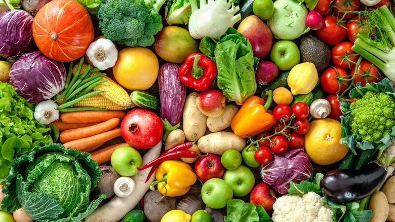 Array of organic produce