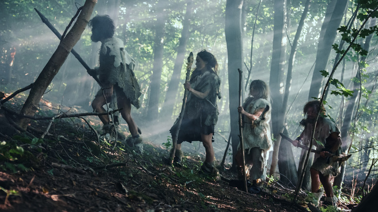 Hunter-Gatherers walking 