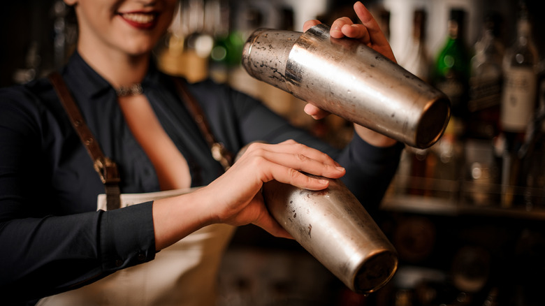 bartender shaking cocktails