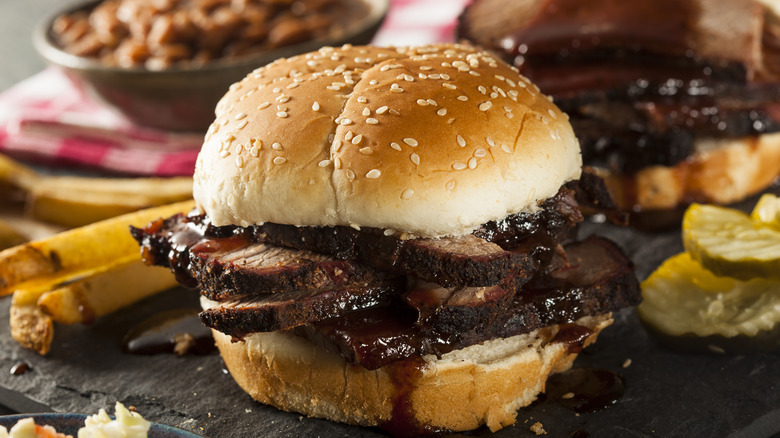 bbq brisket sandwich