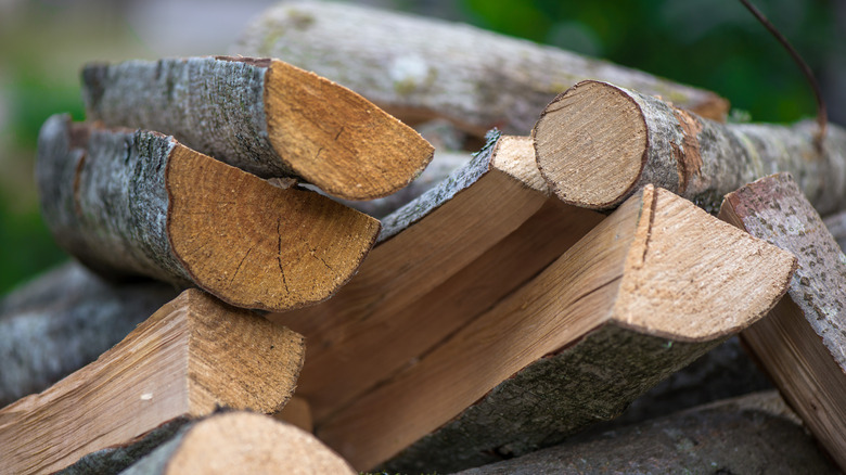 firewood logs stacked