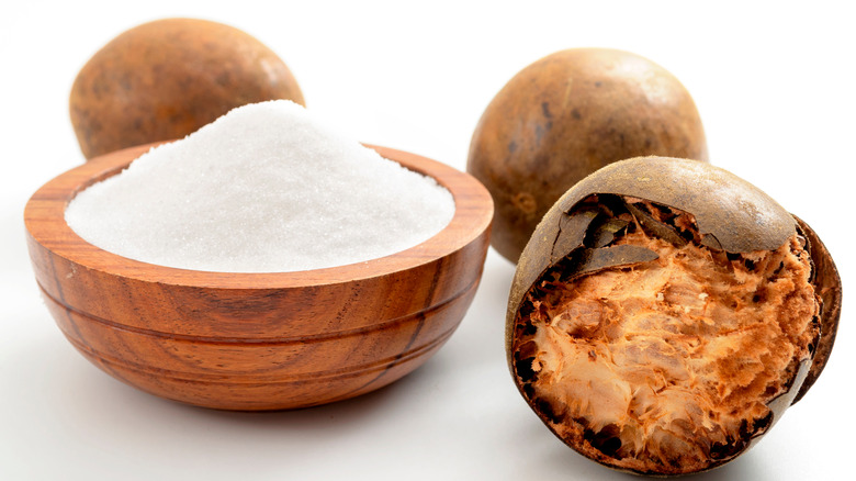 Monk fruit next to sweetener